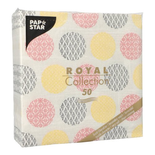 Um pacote com 50 PAPSTAR guardanapos "ROYAL Collection" 40 x 40 cm, 1/4-dobra, em amarelo da PAPSTAR GmbH.