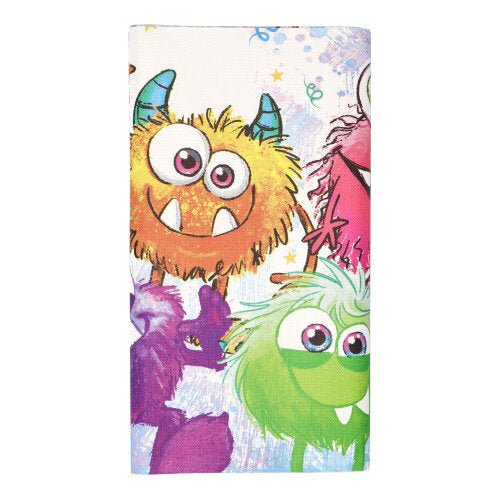 A PAPSTAR toalha de mesa, papel (120 cm x 180 cm) da PAPSTAR GmbH apresenta monstros de desenho animado coloridos em um fundo levemente padronizado, conferindo um estilo lúdico à sua decoração de mesa.