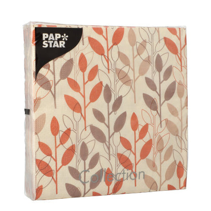 Um pacote de PAPSTAR 20 guardanapos vermelhos de 3 camadas (33 x 33 cm, 1/4-dobra) da PAPSTAR GmbH, embalados em uma embalagem de plástico transparente.