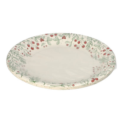 Um prato de papelão redondo, PAPSTAR 10 pratos da PAPSTAR GmbH, Ø 23 cm, é apresentado vazio em fundo branco. Ao contrário dos pratos de cerâmica com padrões decorativos, este prato descartável é ideal para festas e eventos.