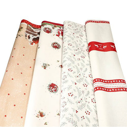 A toalha de mesa da PAPSTAR GmbH de papel (3 m x 1,2 m) oferece motivos natalinos festivos como Papai Noel, guirlanda, azevinho, veado e flocos de neve em vermelho, verde e bege – ideal como toalha de mesa ou para produtos descartáveis de alta qualidade.