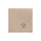 Os PAPSTAR guardanapos 1/4-dobra, 20x20 cm naturais de papel reciclado (100 unidades) da PAPSTAR GmbH é um guardanapo marrom, reciclado com um selo preto "100% Reciclado" e símbolo de reciclagem em fundo branco.
