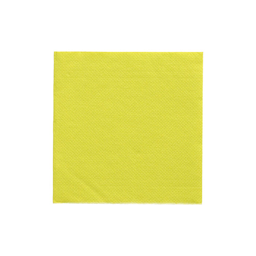 Os guardanapos PAPSTAR 1/4-dobra, 24x24 cm verde limão da "DAILY Collection" da PAPSTAR GmbH (20 peças) estão dispostos de forma quadrada sobre um fundo branco na foto para uma decoração de mesa elegante e mostram sua cor fresca e estruturada.