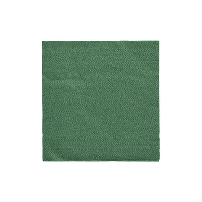 Um simples guardanapo quadrado PAPSTAR 1/4-dobra (24x24 cm) em verde escuro da "DAILY Collection" (20 peças) da PAPSTAR GmbH está centralizado em um fundo branco.