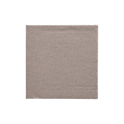 Na imagem está um único guardanapo cinza PAPSTAR com dobra 1/4, 24x24 cm da "DAILY Collection" (PAPSTAR GmbH), deitado plano sobre um fundo branco. O guardanapo quadrado apresenta um padrão de estrutura discreto.