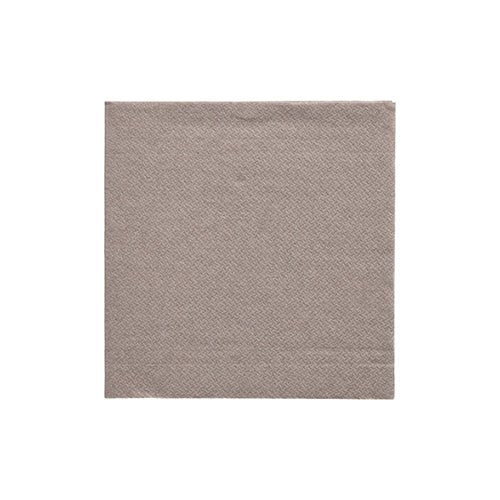 Um guardanapo cinza, simples e quadrado - PAPSTAR guardanapos com dobra 1/4, 24x24 cm cinza da "DAILY Collection" (20 unidades) - está deitado plano sobre um fundo branco.