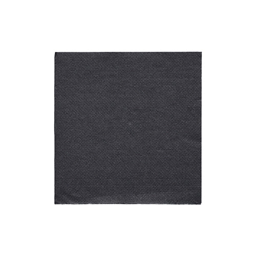 Um PAPSTAR guardanapo 1/4-dobra, 24x24 cm em preto da "DAILY Collection" (20 peças, folha) da PAPSTAR GmbH está sobre um fundo branco - ideal para decoração de mesa elegante.