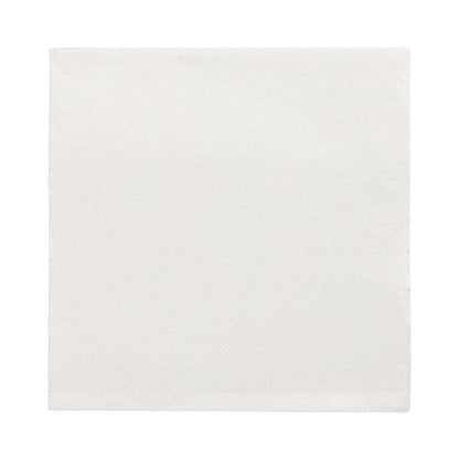 Um PAPSTAR de 20 guardanapos "DAILY Collection" 1/4-dobra (32x32 cm) da PAPSTAR GmbH está ilustrado sobre um fundo branco. O guardanapo quadrado branco destaca-se pela sua estrutura discreta – ideal para uma decoração de mesa elegante.
