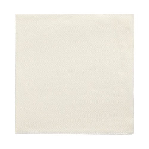 É exibido um guardanapo branco, quadrado PAPSTAR 20 guardanapos "DAILY Collection" 1/4-dobra (32x32 cm) da PAPSTAR GmbH não utilizado sobre um fundo branco com padrão de textura discreto – perfeito para uma decoração de mesa elegante.