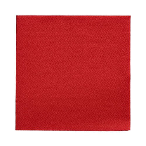 Sobre um fundo branco está um guardanapo vermelho da PAPSTAR GmbH da DAILY Collection (32x32 cm, 1/4-dobra) com superfície ligeiramente texturizada – ideal para uma decoração de mesa elegante.