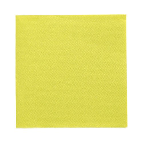 Os 20 guardanapos "DAILY Collection" (1/4-dobra, 32x32 cm) da PAPSTAR GmbH em amarelo são apresentados sobre um fundo branco – ideal para adicionar cor à sua decoração de mesa.