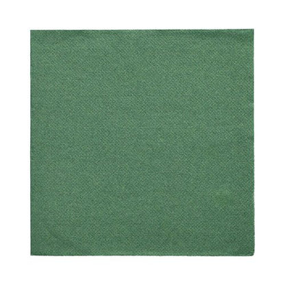 Um guardanapo quadrado verde simples da PAPSTAR GmbH, parte dos 20 guardanapos "DAILY Collection" (1/4-dobra, 32x32 cm), apresenta um padrão de textura discreto – ideal para uma decoração de mesa elegante e é apresentado sobre um fundo branco.