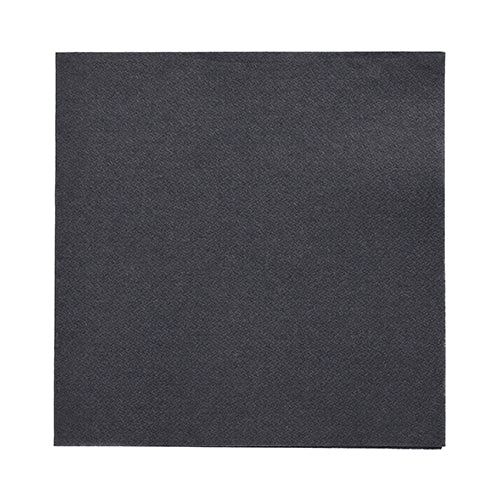 Um único guardanapo preto 32x32 cm da DAILY Collection da PAPSTAR GmbH, 1/4-dobrado, sobre branco – ideal para uma decoração de mesa moderna e elegante.