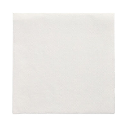 Um simples guardanapo de papel branco PAPSTAR 150 guardanapos "DAILY Collection" (32 x 32 cm, 1/4-dobra) da PAPSTAR GmbH é desdobrado e colocado plano sobre um fundo branco, destacando sua textura limpa e superfície.