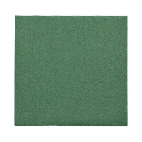 Um único 150 guardanapos "DAILY Collection" 32 x 32 cm da PAPSTAR GmbH em verde está cuidadosamente dobrado sobre um fundo branco, com uma cor sólida e um padrão de textura discreto para um visual de alta qualidade.