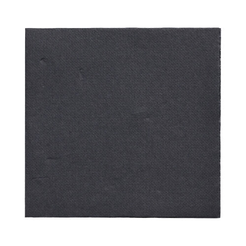 Sobre um fundo branco está um guardanapo preto de 150 guardanapos "DAILY Collection" (1/4-dobra, 32x32 cm) da PAPSTAR GmbH, que mostra sua superfície lisa com discretas irregularidades.