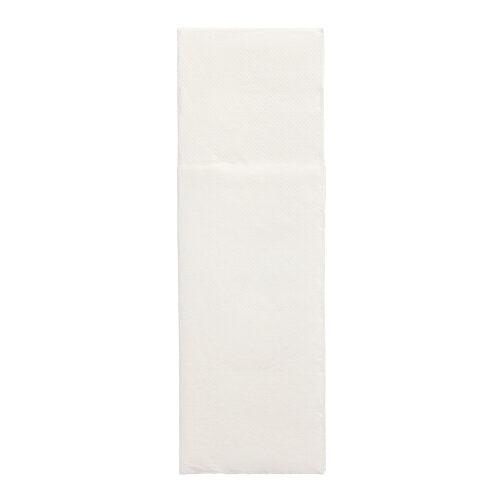 Em um fundo branco simples, está um único guardanapo não dobrado "DAILY Collection" 48 x 30 cm com dobra para talheres da PAPSTAR GmbH da embalagem de 50 unidades.