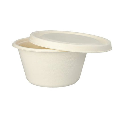 As PAPSTAR 25 tigelas, cana-de-açúcar "pure" Ø 17 cm da PAPSTAR GmbH é uma tigela descartável redonda e branca com tampa, feita de cana-de-açúcar biodegradável – perfeita para necessidades descartáveis ecológicas.
