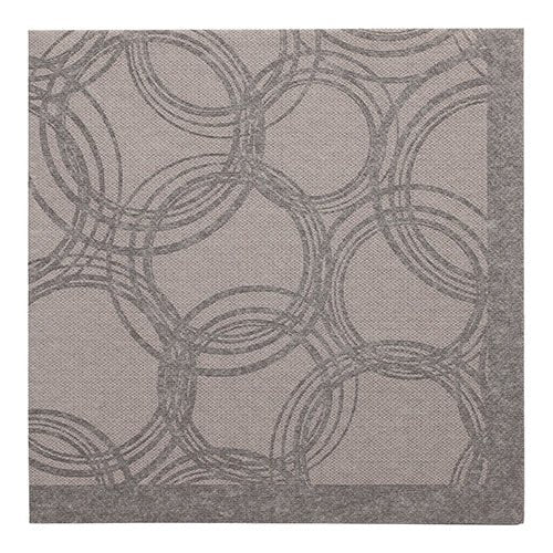 Tapete quadrada com fundo cinza claro e borda cinza escuro com padrão de anéis circulares - ideal para combinar com PAPSTAR 50 guardanapos "ROYAL Collection" 1/4-dobra 40 x 40 cm cinza de PAPSTAR GmbH para um estilo elegante e harmonioso.