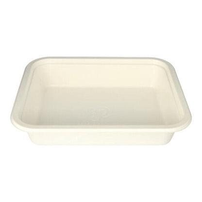O recipiente Gastronorm PAPSTAR GN 1/2 é um recipiente descartável branco, retangular, com cantos arredondados, feito de cana-de-açúcar ecológica e revestido com PLA. Execução biodegradável. Marca: PAPSTAR GmbH. Embalagem (1 peça).