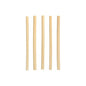 Cinco PAPSTAR palhinhas de cocktail de junco "pure" (15 cm, Ø 7 mm) da PAPSTAR GmbH estão dispostas verticalmente sobre um fundo branco simples e destacam as palhinhas elegantes e ecológicas, biodegradáveis.