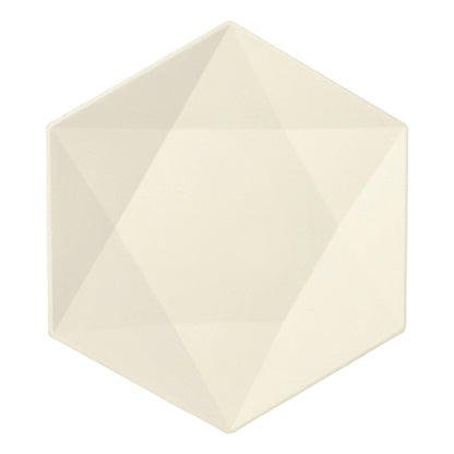 O prato hexagonal branco PAPSTAR de cana-de-açúcar "puro" da PAPSTAR GmbH proporciona um design discreto e sustentável com suas facetas geométricas ecológicas (25 unidades).