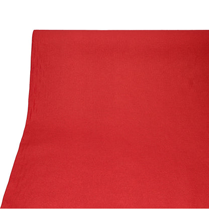 Uma visão aproximada da toalha de mesa, semelhante a tecido, mistura PV-Tissue "ROYAL Collection" (20 m x 1,18 m) da PAPSTAR GmbH em vermelho brilhante sobre fundo branco destaca sua textura elegante, suave e sua aparência de alta qualidade.