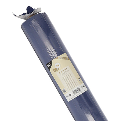 Um rolo de toalha de mesa PAPSTAR, semelhante a tecido, PV-Tissue Mix da ROYAL Collection (20 m x 1,18 m) da PAPSTAR GmbH é mostrado com uma etiqueta bege com texto e símbolos contra um fundo branco. Fabricado para qualidade premium.