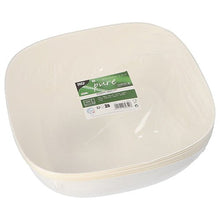 Um conjunto de seis tigelas de cana-de-açúcar brancas PAPSTAR "Belle Vie", 10 cm, da PAPSTAR GmbH, em película retrátil com etiqueta verde e branca - ideal para uma decoração de mesa sustentável.
