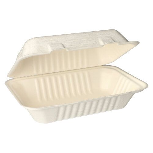 As PAPSTAR caixas de menu de cana-de-açúcar não divididas, 7,9x15,5x23 cm em branco da PAPSTAR GmbH são caixas de takeout retangulares e ecológicas feitas de fibras biodegradáveis - a solução de embalagem sustentável ideal (caixa de 500 unidades).