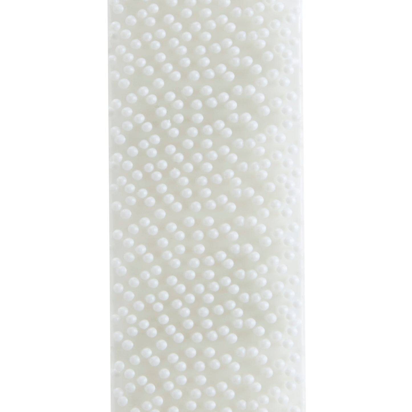 Nahaufnahme einer weißen, strukturierten Oberfläche mit gleichmäßig verteilten, kleinen, runden Erhebungen, ähnlich dem Griffmuster der Command™ Bilder-Montage-Strips der 3M Deutschland GmbH.