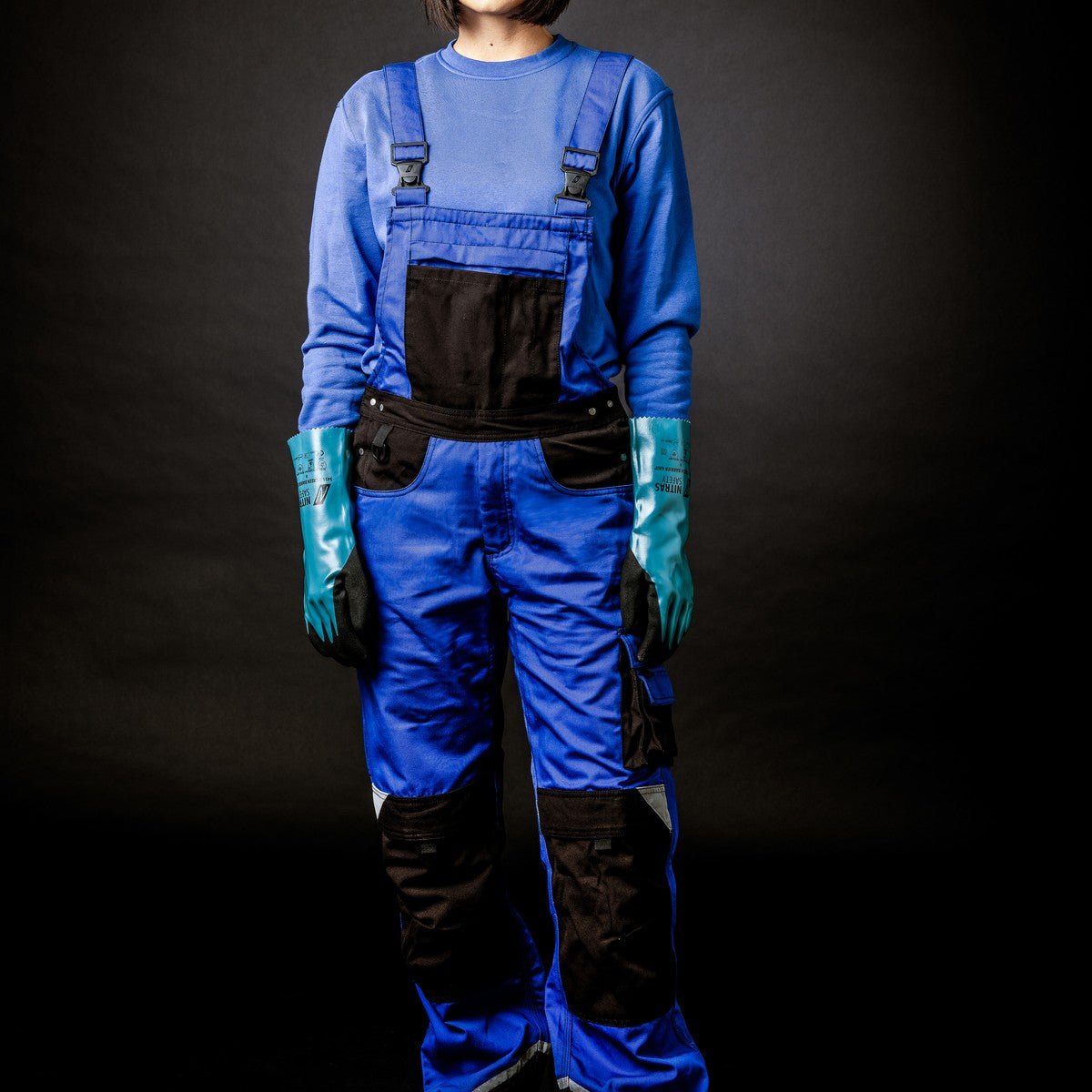 NITRAS MOTION TEX PLUS, macacão, azul royal / preto