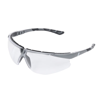 NITRAS VISION PROTECT PREMIUM, óculos para têmporas, transparente / cinza, plástico ISO 16321-1 | Pacote (12 peças)