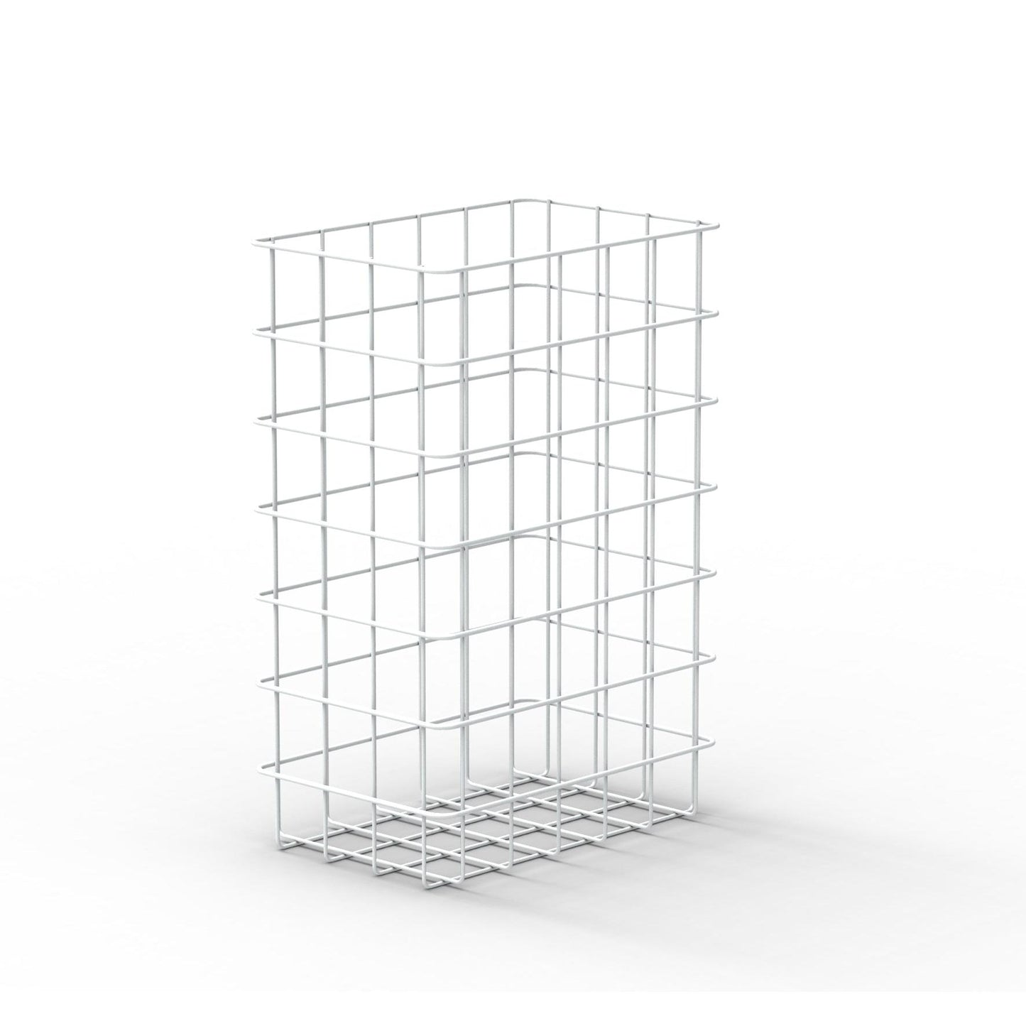 O cesto de papéis CWS ParadiseLine é um cesto alto, retangular e aberto feito de fios finos de metal branco em um padrão de grade - um cesto de papéis elegante da CWS, perfeito para o local de trabalho moderno.