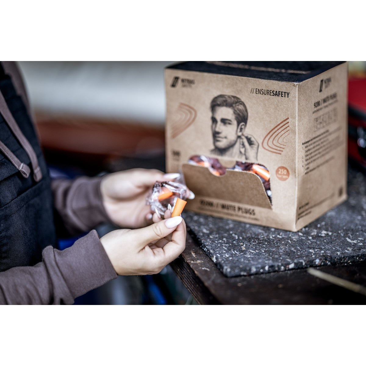 NITRAS MUTE PLUGS, tampões para os ouvidos, laranja, EN 352-2, 250 pares / caixa PU | Pacote (1 peça)