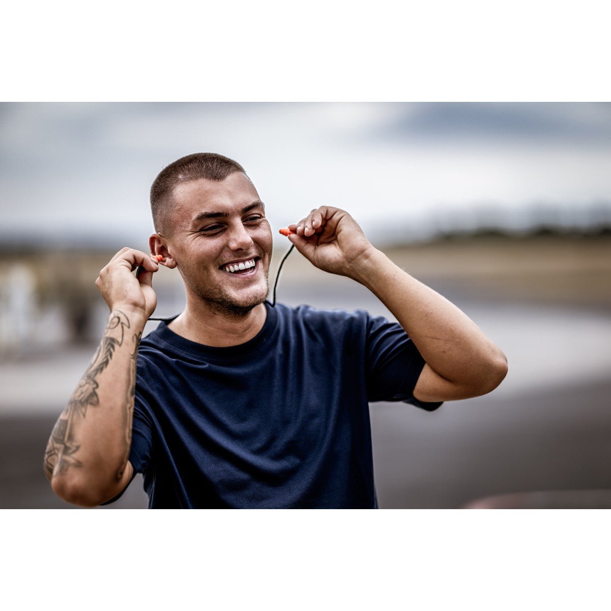 NITRAS MUTE PLUGS, protetores auditivos, laranja / preto, plástico EN 352-2 | Pacote (48 peças)