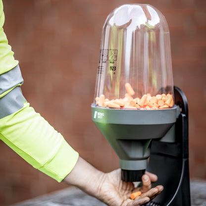 Distribuidor de proteção auditiva NITRAS, cinza / preto, EN 352 | Pacote (1 peça)