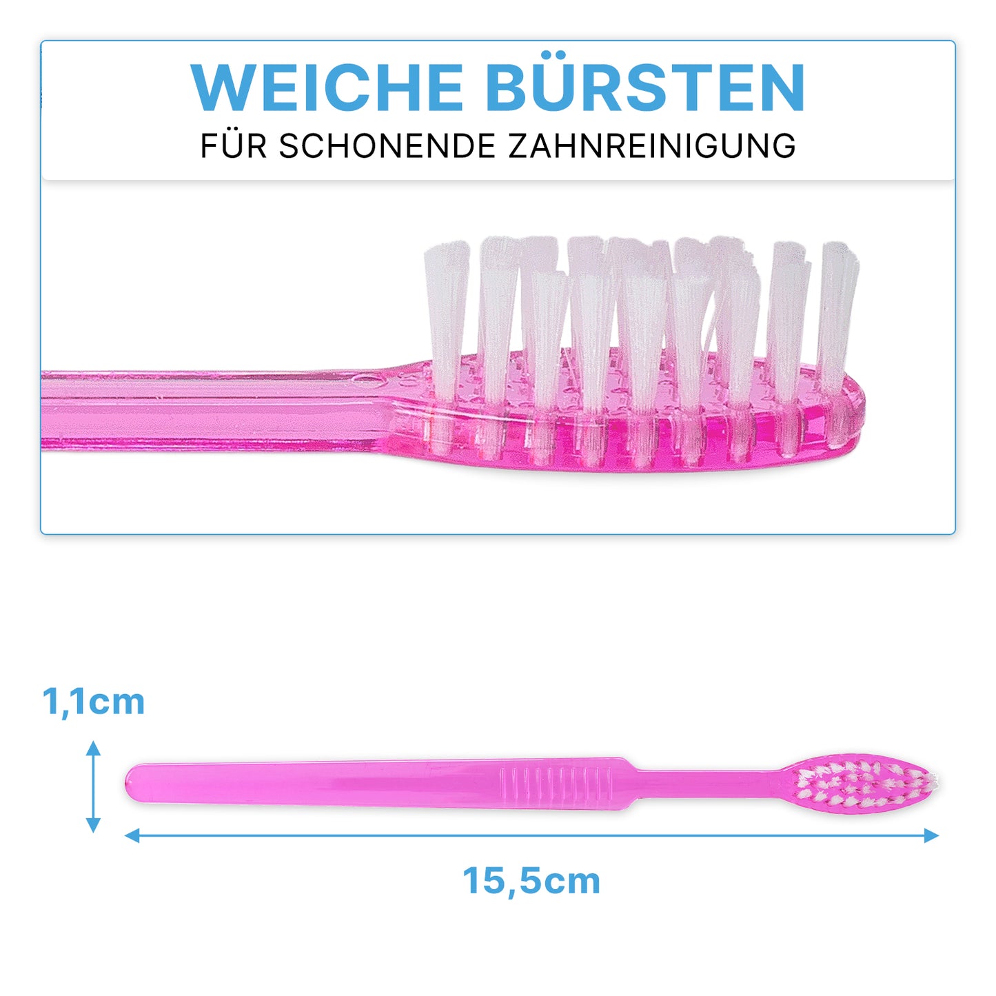 Die ARNOMED Einweg Zahnbürste mit Zahnpasta von ARNOWA GmbH (15,5 x 1,1 cm) bietet weiche Borsten für schonende Zahnreinigung. Ideal als Dentalprodukt, erhältlich in der Box mit 100 Stück.