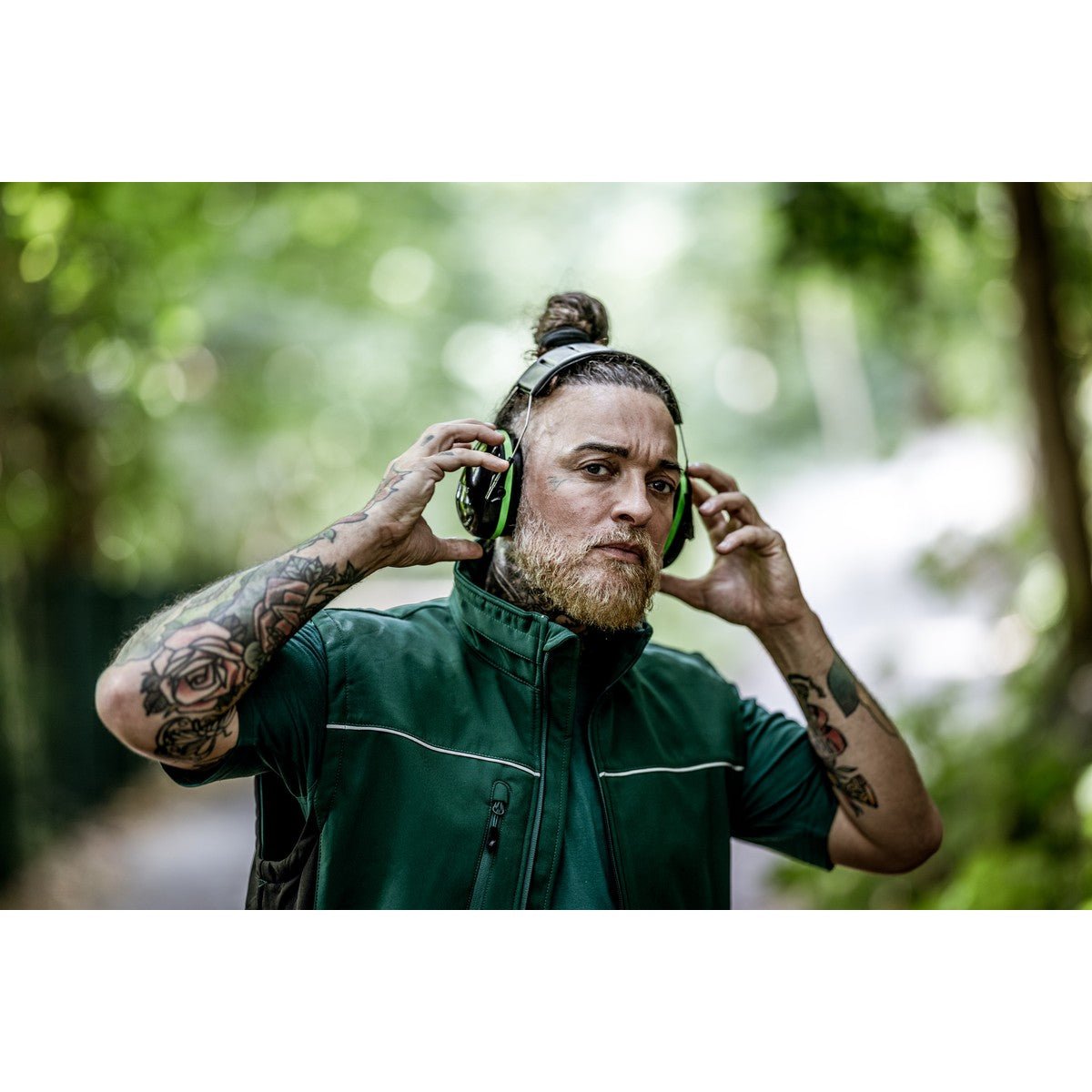 NITRAS MUTE DEFENDER PRO, protetores auriculares, preto / verde, plástico EN 352-1 | Pacote (1 peça)