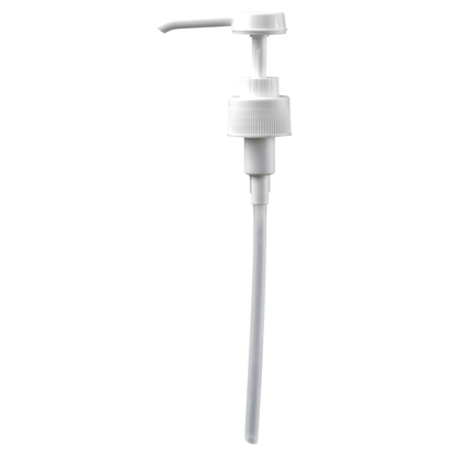 Der Dr. Schnell Dosierhilfen Dispenser von DR.SCHNELL GmbH & Co. KGaA ist eine weiße Kunststoffpumpe mit langem Strohhalm, geripptem Kragen und flacher Tülle - ideal zum Dosieren von Reinigungsmitteln, Seife oder Lotion aus Flaschen.