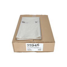 Uma caixa da EMIL DEISS KG (GmbH + Co.) DEISS 99946 Tipo 80 sacos de lixo transparentes, 900+600x1800 mm, caixa com 50 rolos, é apresentada sobre um fundo branco simples.