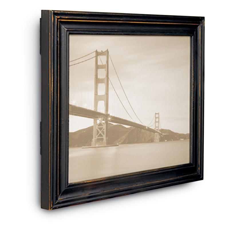 Esta foto em preto e branco emoldurada da Ponte Golden Gate pode ser montada sem danificar com os grandes Command™ Strips de Montagem de Quadros pretos 17206BLK da 3M Deutschland GmbH e removida facilmente com os strips de velcro pretos fornecidos.