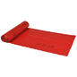 Um rolo parcialmente desenrolado de sacos de lixo Abena Re-Seller GmbH 120 L, 700x1100 mm, 34 my LDPE, Vermelho (rolo com 25 sacos) mostra símbolos e textos impressos nestes sacos de lixo robustos sobre fundo branco.
