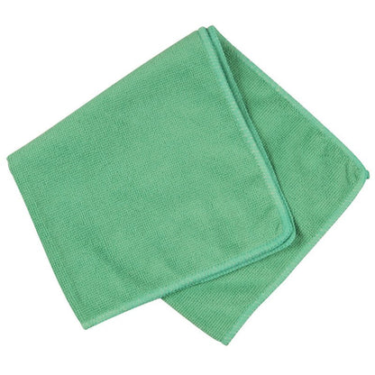 Um pano de microfibra verde claro dobrado ENA Standard (40x40 cm) da Abena Re-Seller GmbH com bordas bem costuradas é apresentado em fundo branco.