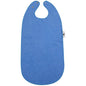 O "Babete Lavável p/ Crianças, 28x58,5 cm, Azul" da Abena Re-Seller GmbH é um babete azul lavável com dois botões de metal no pescoço e uma etiqueta branca na borda direita, plano sobre fundo branco. Vendido em caixas (pack de 10).