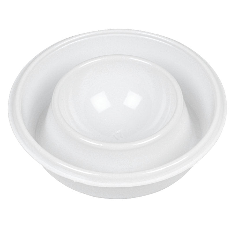 Um separador de ovos de plástico branco separa eficientemente a clara da gema - ideal em combinação com o porta-ovos, branco (pacote de 100 unidades) da Abena Re-Seller GmbH para um conjunto de pequeno-almoço completo.