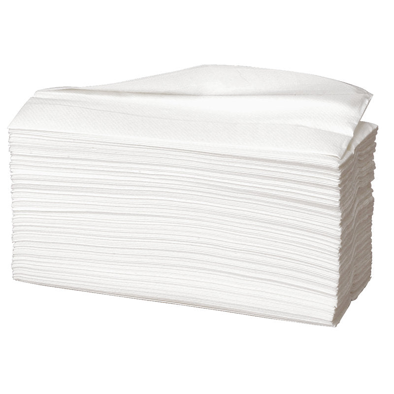 Um pacote de 153 toalhas de papel Abena Re-Seller GmbH, 2 camadas, branco, cada 23x31 cm, está empilhado ordenadamente diante de um fundo de cor sólida.