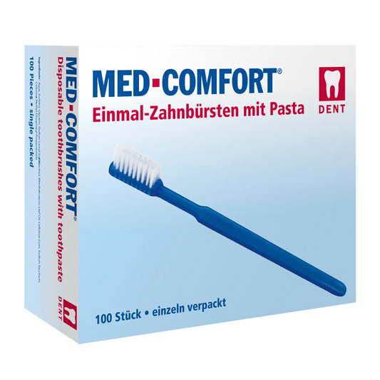 Med Comfort Dental PS One - Off Toothbrush, cor azul - 100 peças