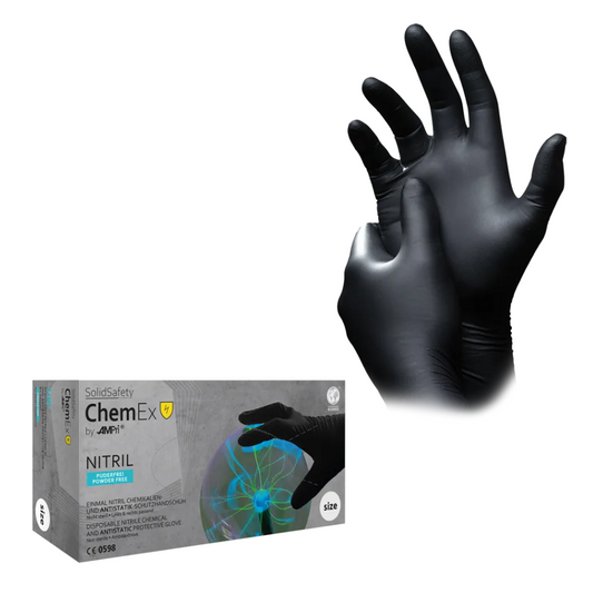 AMPRI SolidSafety Chem Ex antistático Nitrile Protection Luvas S - XXL