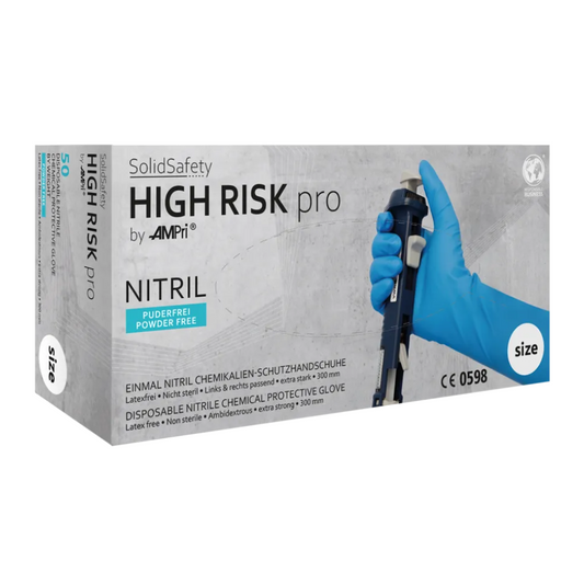 AMPRI SolidSafety de alto risco Pro Nitril Chemical Protection luvas Tipo A